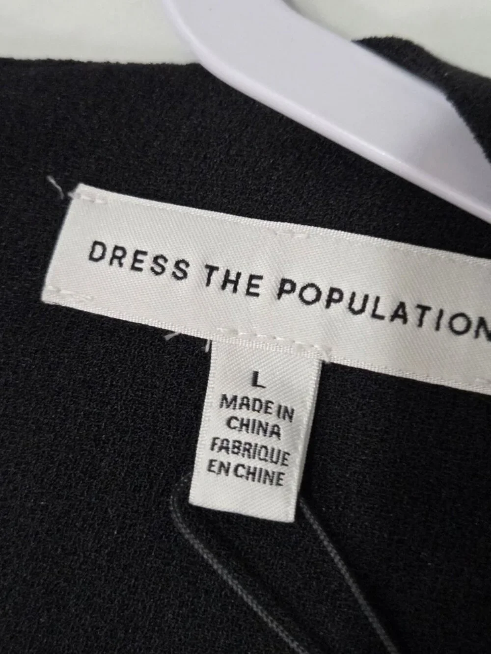 Dress The Population Catalina Crepe VNeck Black Fit & Flare Cocktail Dress L NWT - Picture 7 of 13